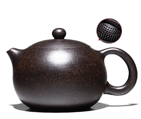 Japanese Handmade Ball Hole Filter Ceremony Purple Clay Teapot 201-300ml