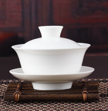 Chinese Tea Set Kung Fu White Ceramic Gaiwan