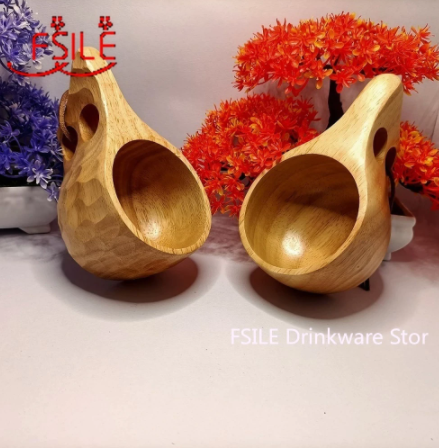 New Chinese Portable Wood Coffee Mug Wooden Cups