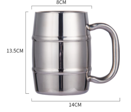 Stainless Steel Beer Cup Mugs 400ml