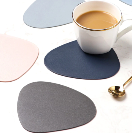 Leather Placemat Tableware Pad Non-Slip Tablemat Coaster Set for Kitchen