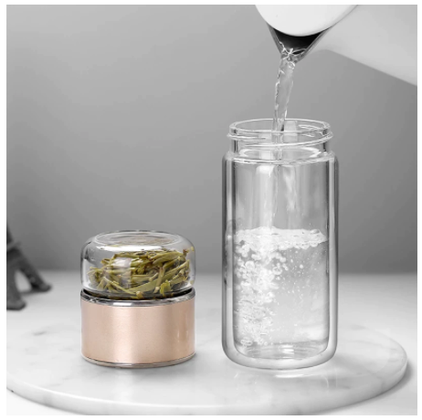 Double Wall Glass Bottle With Tea Infuser 230ml 280ml