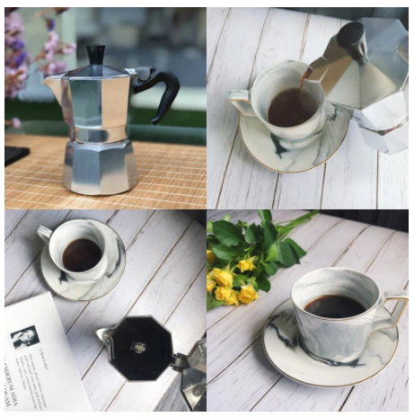 Aluminium Mocha Coffee Pot Tea Pot European Style Coffee Maker