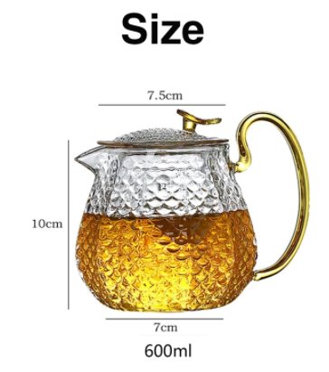 High Temperature Resistant Glass Teapot With Hammer Pattern And Filter -  Perfect For Boiling Tea And Flower Tea Brewing - Temu