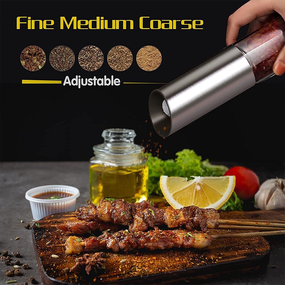 Electric Automatic Salt and Pepper Grinder Set Rechargeable With USB  Gravity Spice Mill Adjustable Spices Grinder Kitchen tools