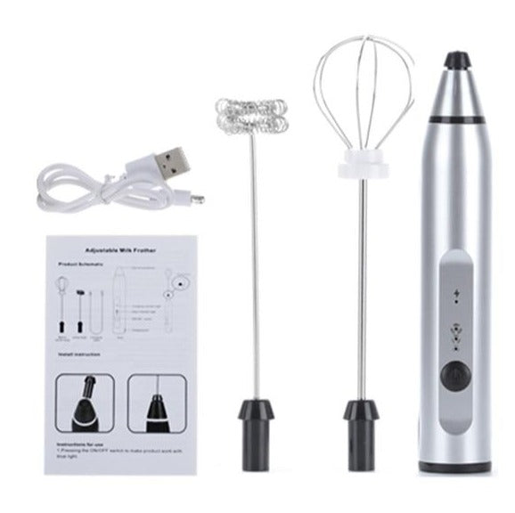 Mini Milk Frother Handheld Portable Rechargeable Coffee Whisk Foamer for Cappuccino Hot Chocolate Frappe Egg Whisk