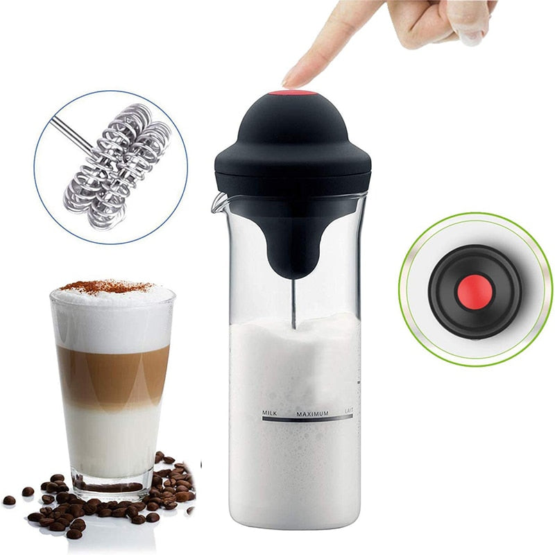 Electric Foamer Coffee Foam Maker Milk Shake Mixer Battery Milk Frother Jug