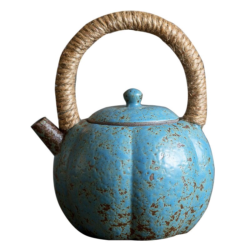 Japanese Retro Loop-Handled Teapot Ceramic Stoneware Tea Kettle