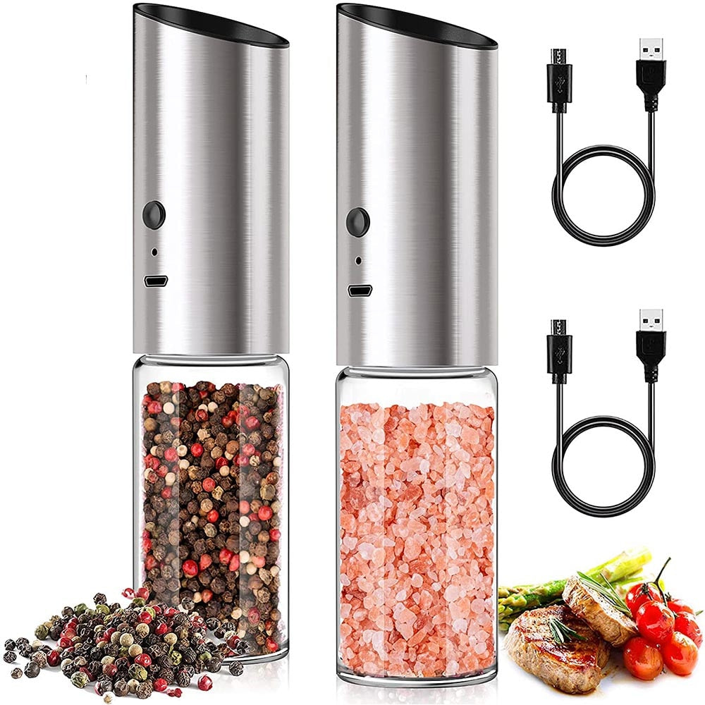 Electric Salt Pepper Spices Coffee Grinder Set USB Rechargeable Machine Kitchen Tool