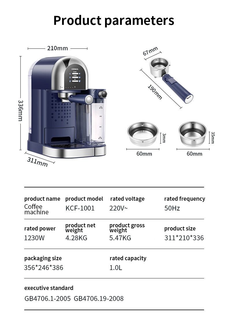 KONKA Coffee Maker Single Cup Household Coffee Machine Mini