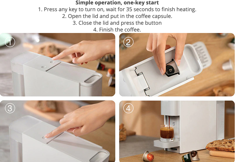 Slim Coffee Machine Capsule Coffee Makers Espresso Automatic Power-Off Protection 20BAR Electromagnetic Pump