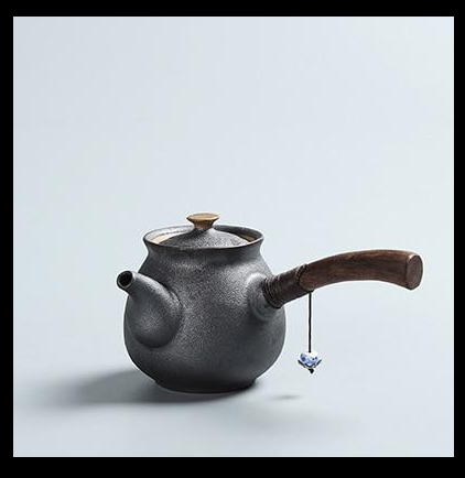 Ceramics Japanese Style Vintage Wooden Handle Tea Pot