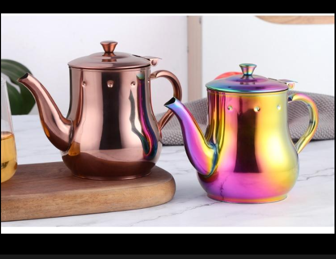 Color Fashion Stainless Steel Teapot with Filter