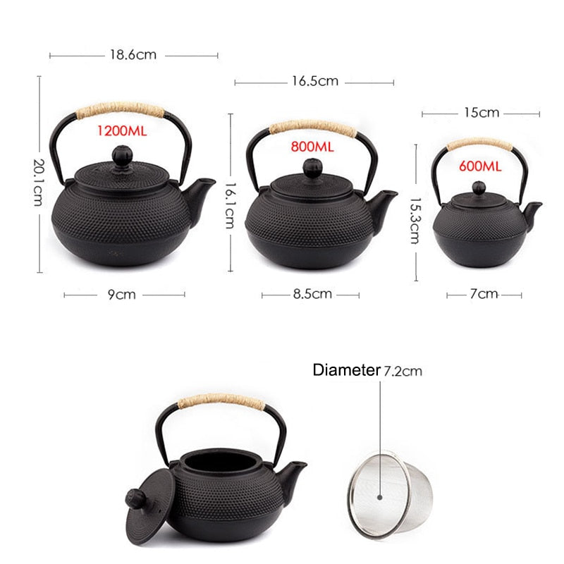 Cast Iron Teapot Japanese Iron 600/800/1200ML