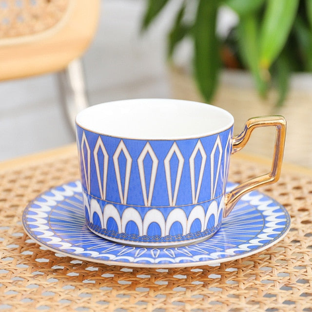 Moroccan Style Coffee Cup Plate Luxury European and American Cup