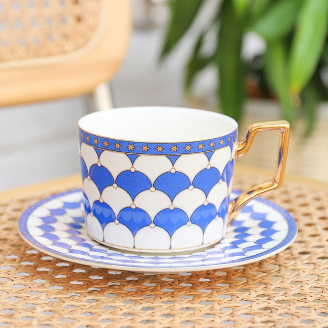 Moroccan Style Coffee Cup Plate Luxury European and American Cup