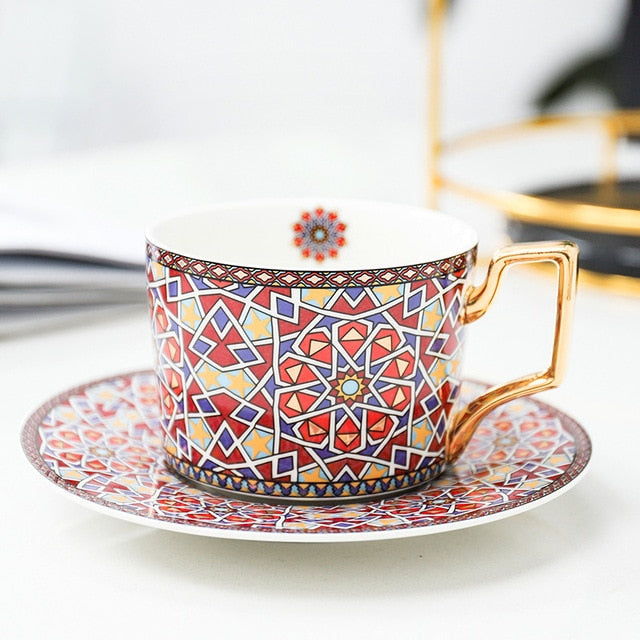 Moroccan Style Coffee Cup Plate Luxury European and American Cup