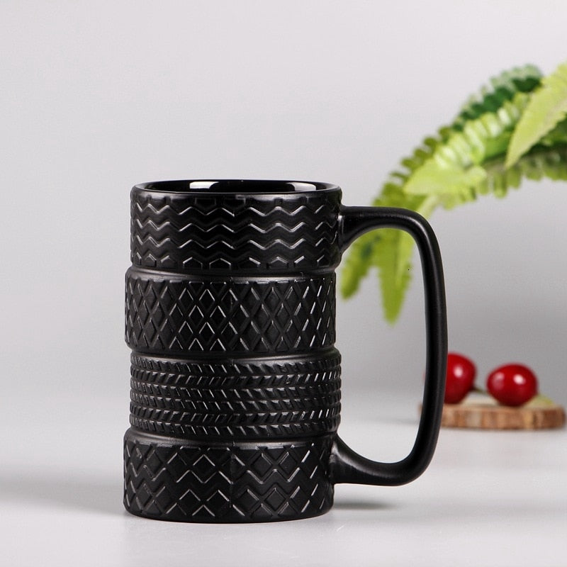 Funny Tire Mug Large Capacity Ceramic Coffee Tea Cup 400ML