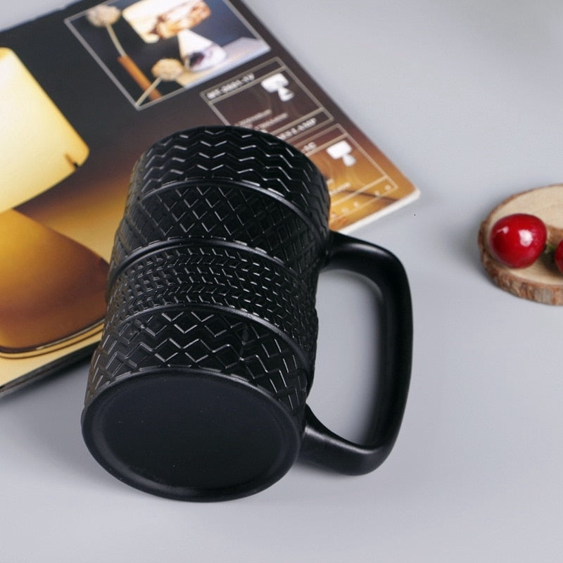 Funny Tire Mug Large Capacity Ceramic Coffee Tea Cup 400ML