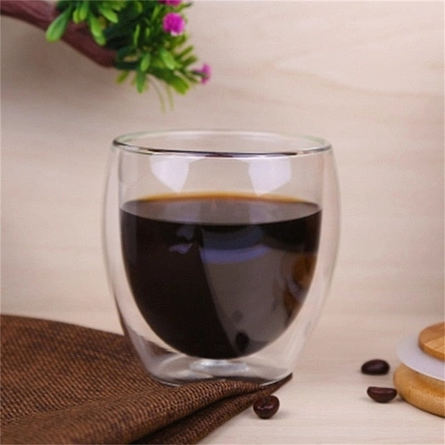 Double Wall Insulated Handmade Heat Resistant Tea Espresso Shot Glass