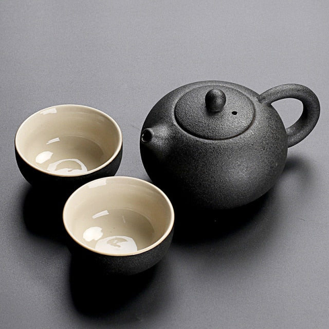 Black Crockery Ceramic teapot Teacup Chinese Kung-Fu Drinkware