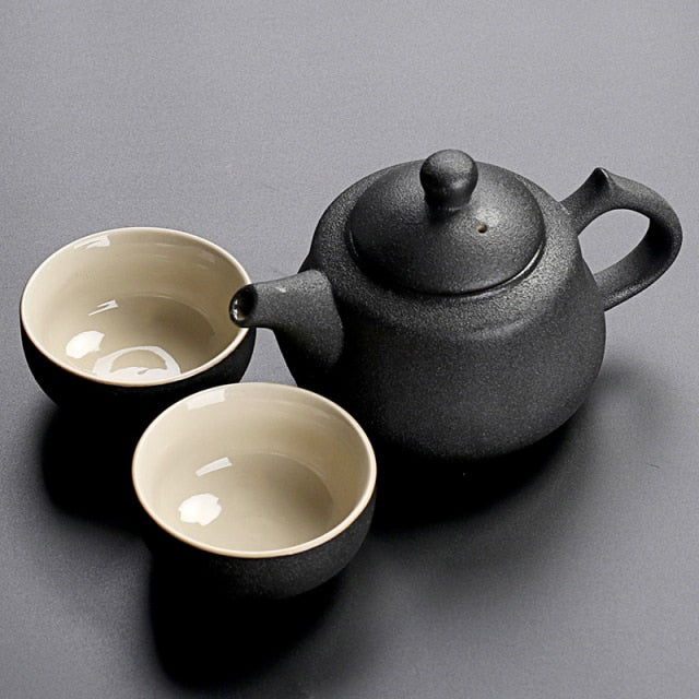 Black Crockery Ceramic teapot Teacup Chinese Kung-Fu Drinkware