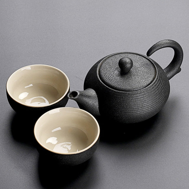 Black Crockery Ceramic teapot Teacup Chinese Kung-Fu Drinkware