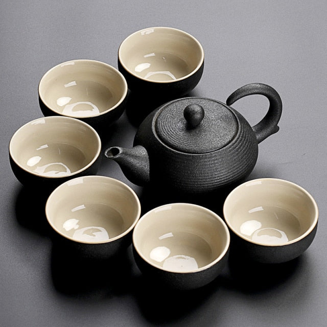 Black Crockery Ceramic teapot Teacup Chinese Kung-Fu Drinkware