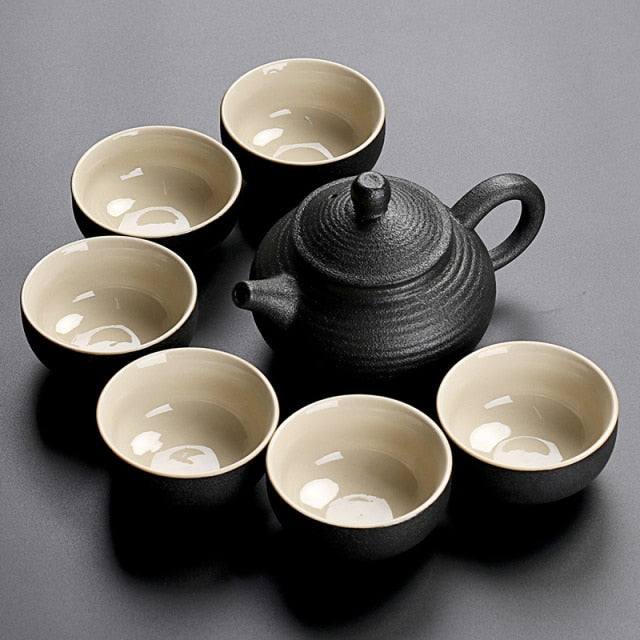 Black Crockery Ceramic teapot Teacup Chinese Kung-Fu Drinkware