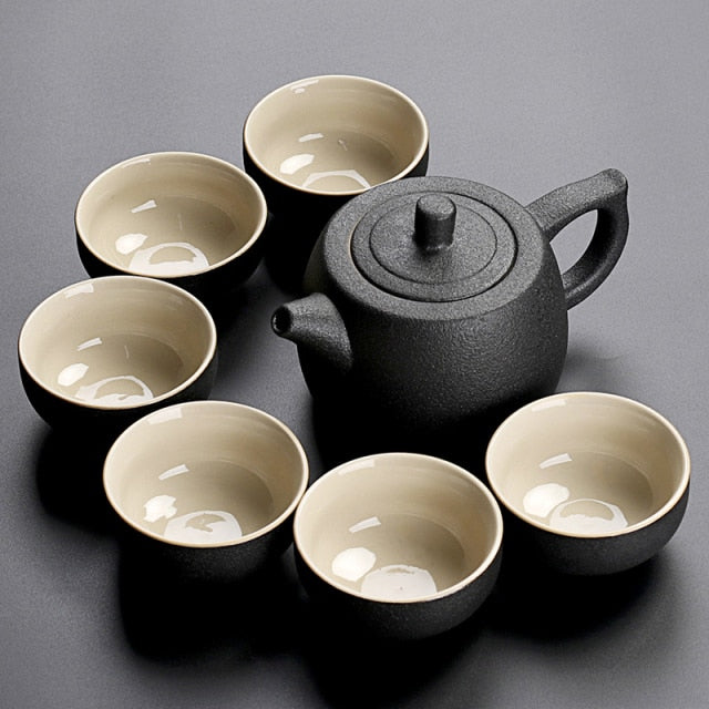 Black Crockery Ceramic teapot Teacup Chinese Kung-Fu Drinkware