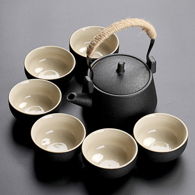 Black Crockery Ceramic teapot Teacup Chinese Kung-Fu Drinkware