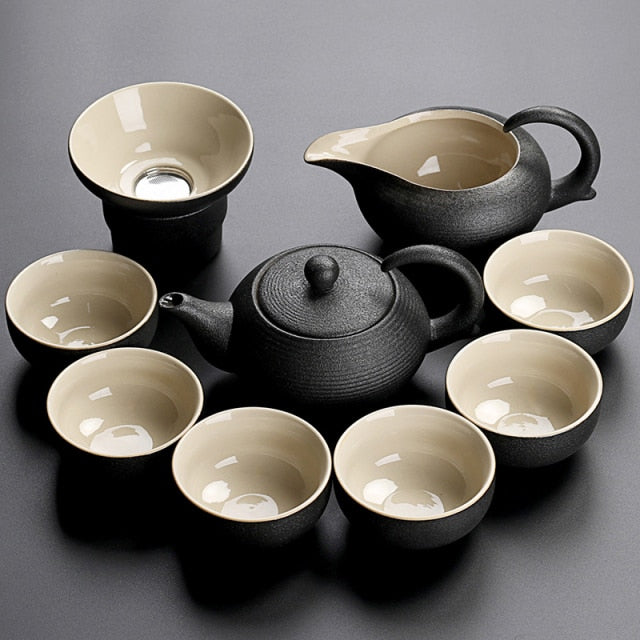 Black Crockery Ceramic teapot Teacup Chinese Kung-Fu Drinkware