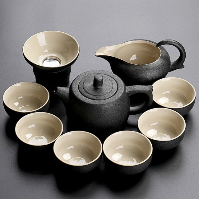 Black Crockery Ceramic teapot Teacup Chinese Kung-Fu Drinkware