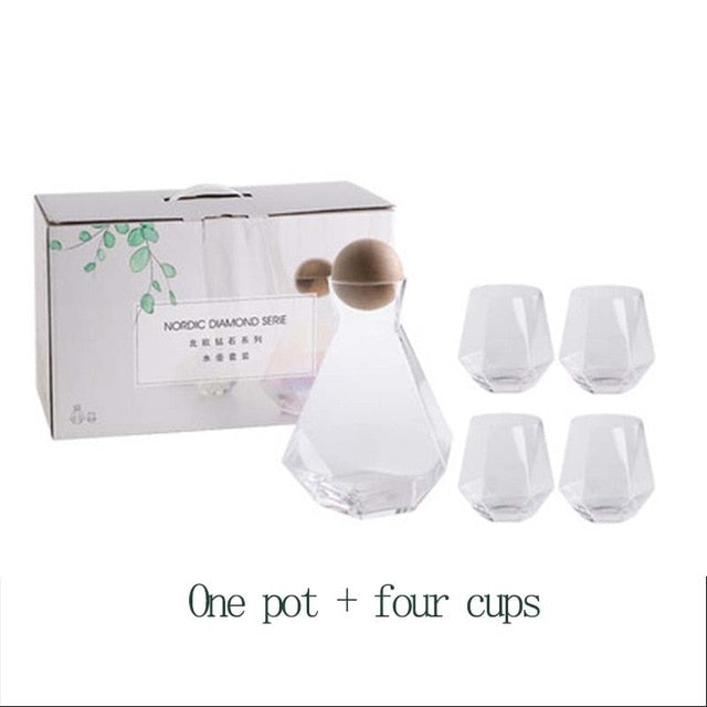 Glass Pitcher Cold Water Kettle Set Teapot Jug Juice Tea Carafe Large Capacity Set