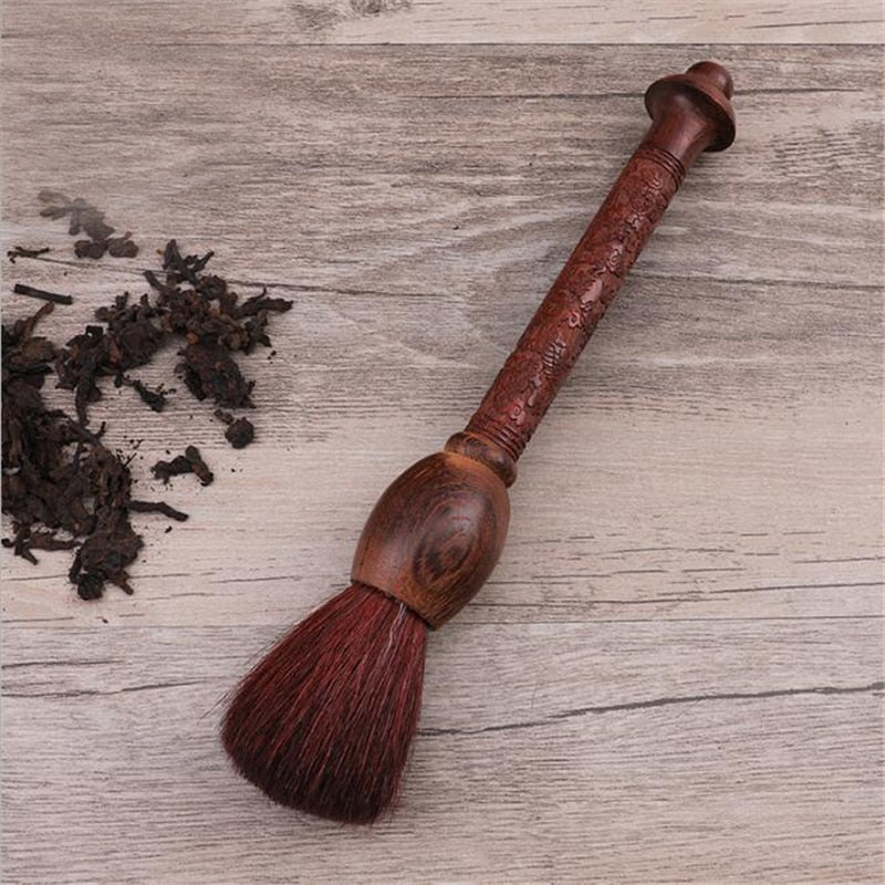 Natural Chinese Style Cleaning Brush Hand-carved Dragon Pattern Sandalwood