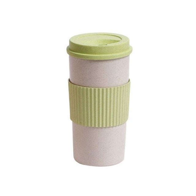 Leakproof Eco-friendly Wheat Fiber Coffee Cup Re-usable Travel Mug