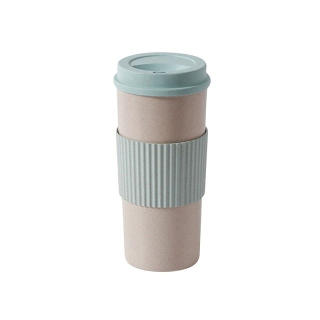 Leakproof Eco-friendly Wheat Fiber Coffee Cup Re-usable Travel Mug