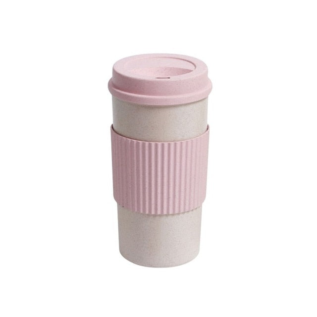 Leakproof Eco-friendly Wheat Fiber Coffee Cup Re-usable Travel Mug