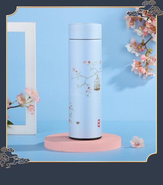 Intelligent Thermos Coffee Bottle Chinese Classical Style LED Touch Display