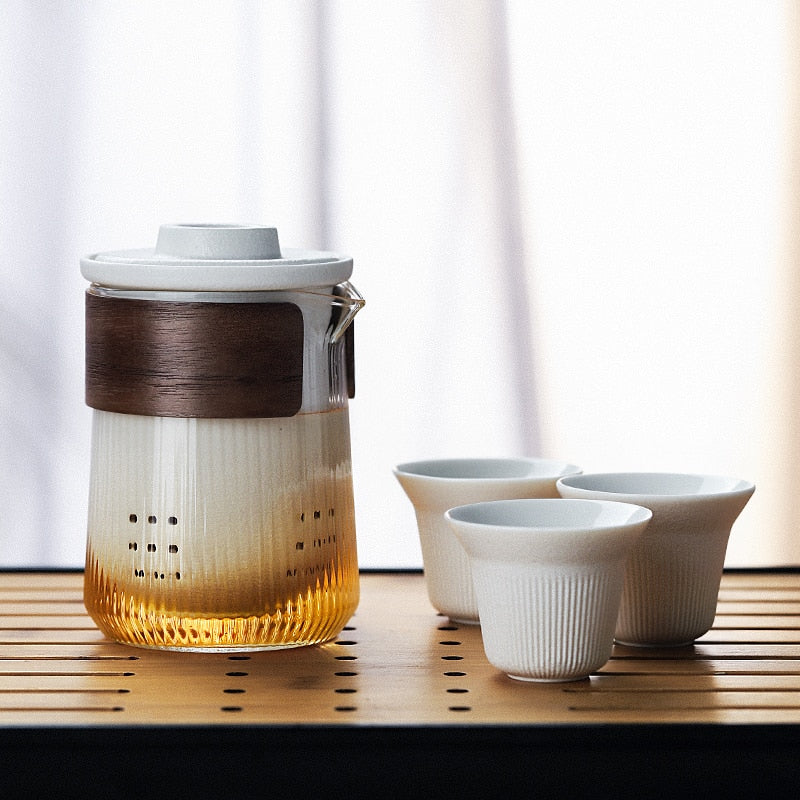 Classic Ceramic Travel Tea Set with infuser