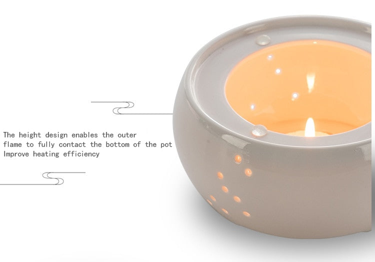 Porcelain Candle Heater Tea Pot Base Portable Candle Holder