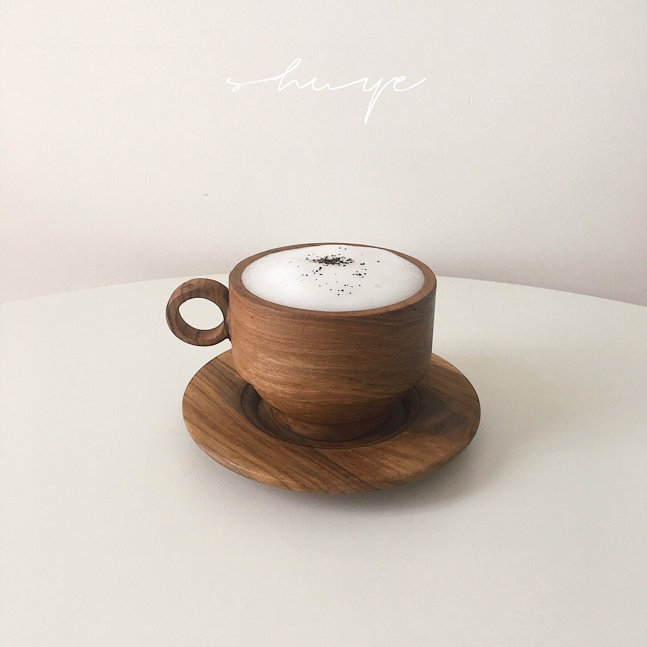 Natural Wood Coffee Cup With Handle Handmade Mug