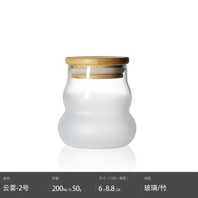 Mini Glass Bottles With Lid Clear Transparent Glass Container Jar With Cork Food Storage