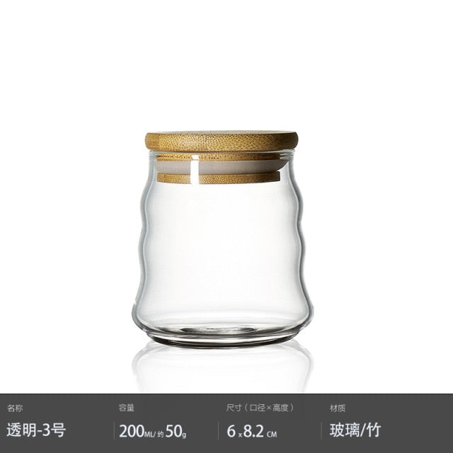 Mini Glass Bottles With Lid Clear Transparent Glass Container Jar With Cork Food Storage