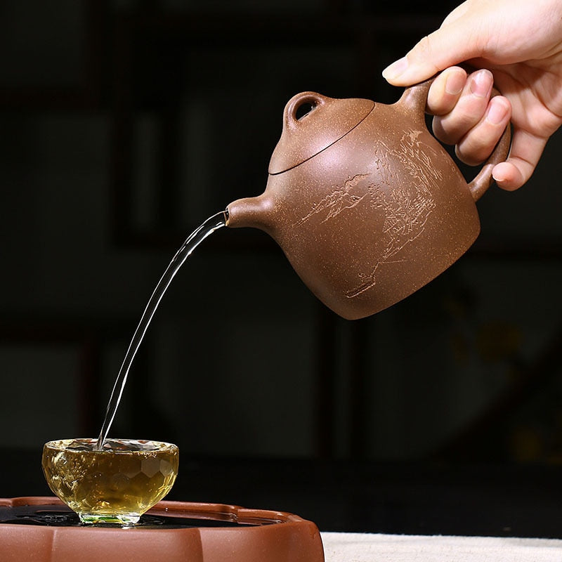 Handmade Yixing Teapot Purple Clay Handmade Kettle 420ml