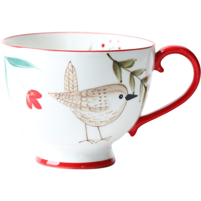 Nordic Style Retro Hand-painted Ceramic Coffee Mug Teacup Home Breakfast Mug Coffee Cups