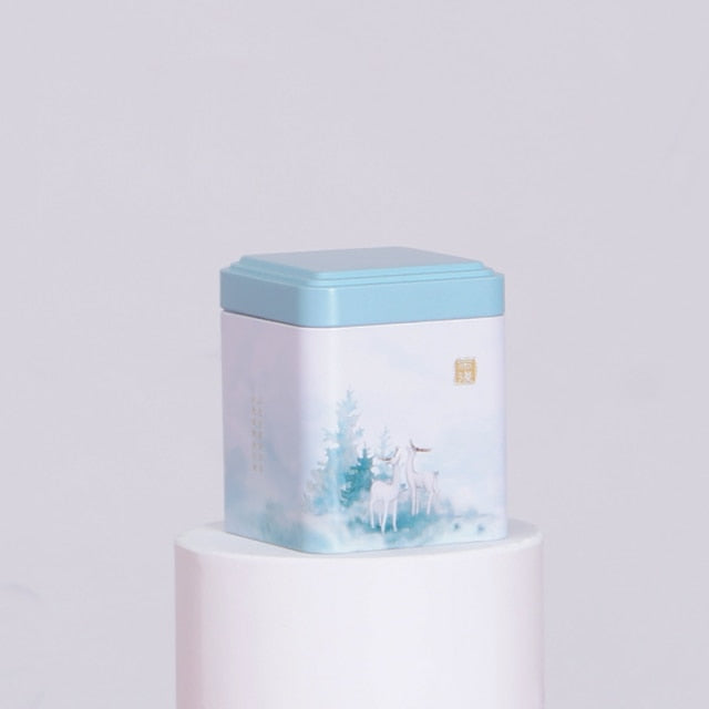 Tea Sealed Box  Container Jar Tin Square Can Vintage Tea Box