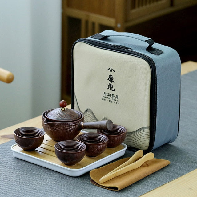 Travel Tea Set Ceramic Kung Fu Tea Cup Teapot Set