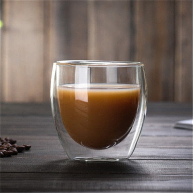 Double Wall Insulated Handmade Heat Resistant Tea Espresso Shot Glass