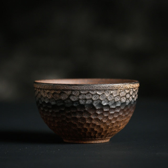 Japanese Style Retro Tea Cup Vintage Handmade Ceramic Teacup- Set of 2
